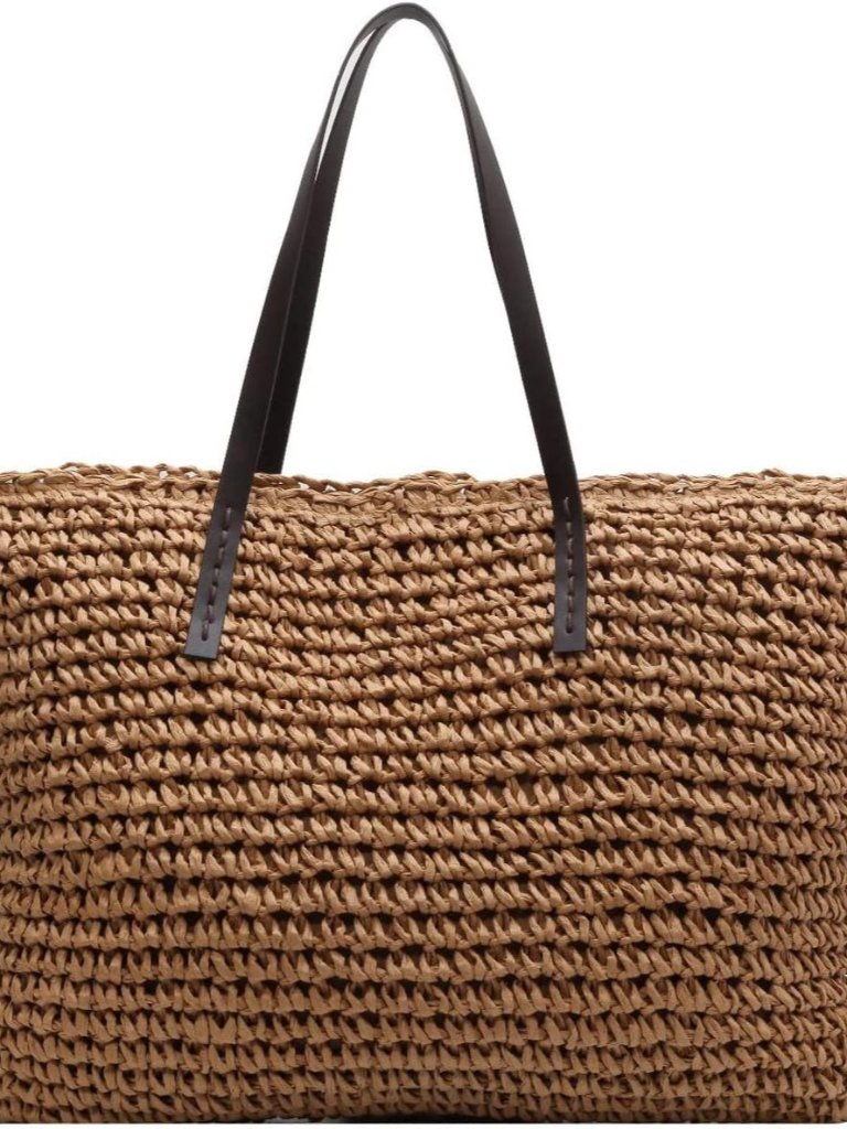 Large Straw Shoulder Bag Summer Beach Bag For Women Straw Tote Bag Handbag With